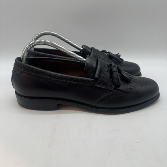 Allen Edmonds Bridgeton Kiltie Tassel Loafers Men’s 8D Black Leather Brogue Shoe main image 6